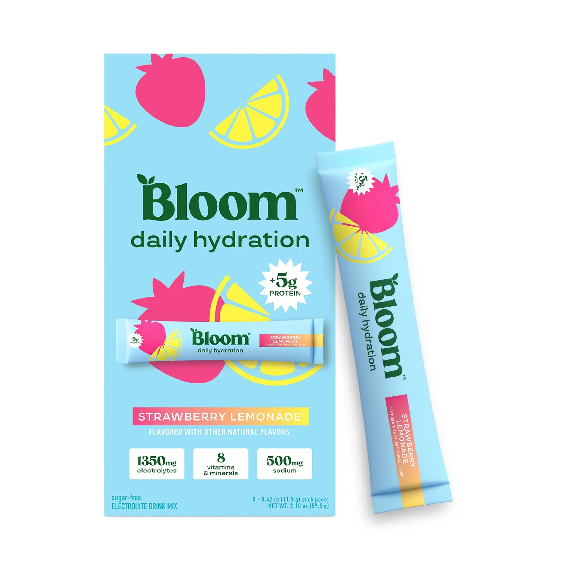 New - Bloom Nutrition Daily Hydration Sticks - 1350mg Electrolytes, 5g Clear Whey Protein & Collagen, 8 Key Vitamins, Sugar-Free Drink Mix for Hydration, Recovery & Skin Health
