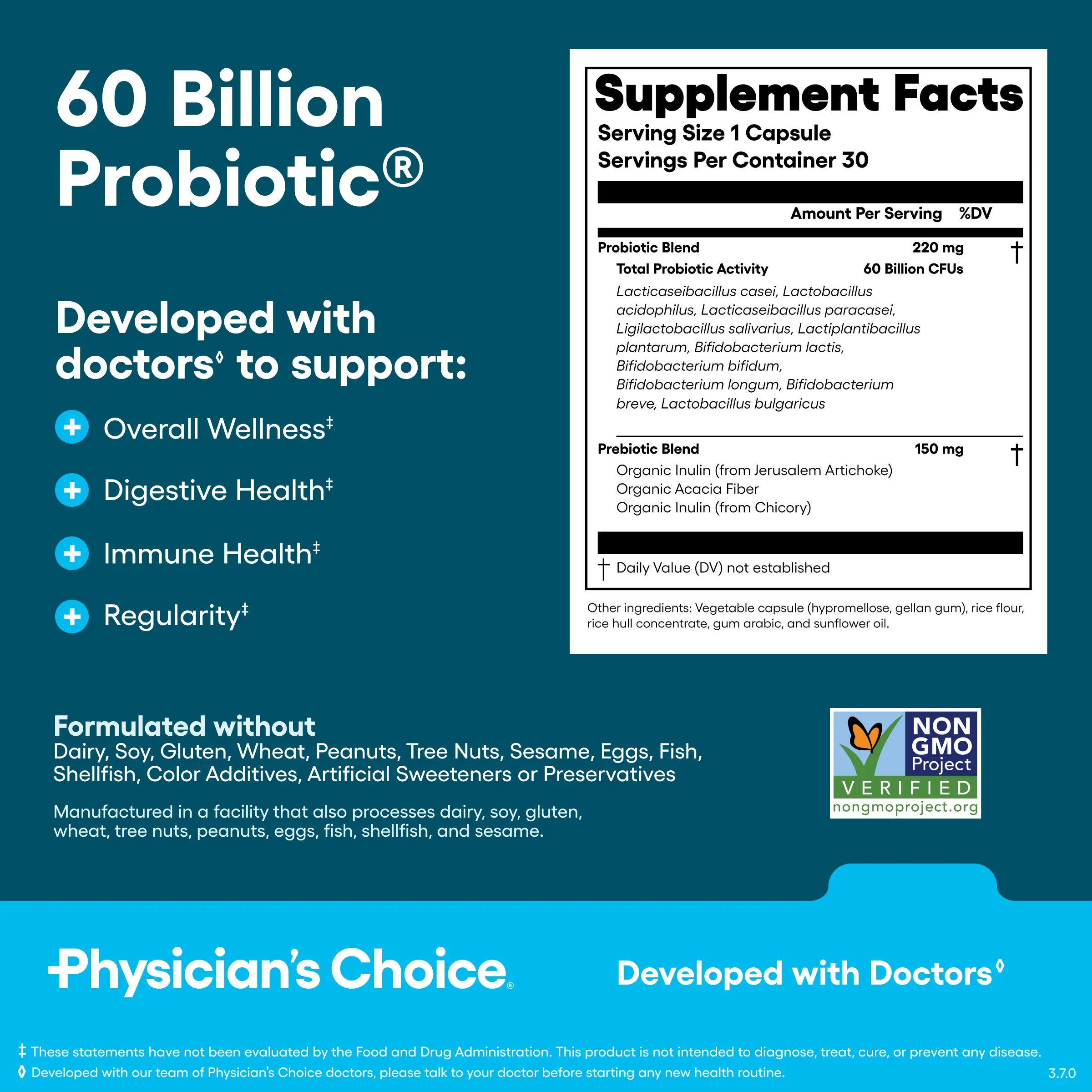Physician's Choice Hack your Tummy Bundle: Bloating, Digestion & Immune Support for Men & Women with Digestive Enzymes & 60 Billion Probiotic