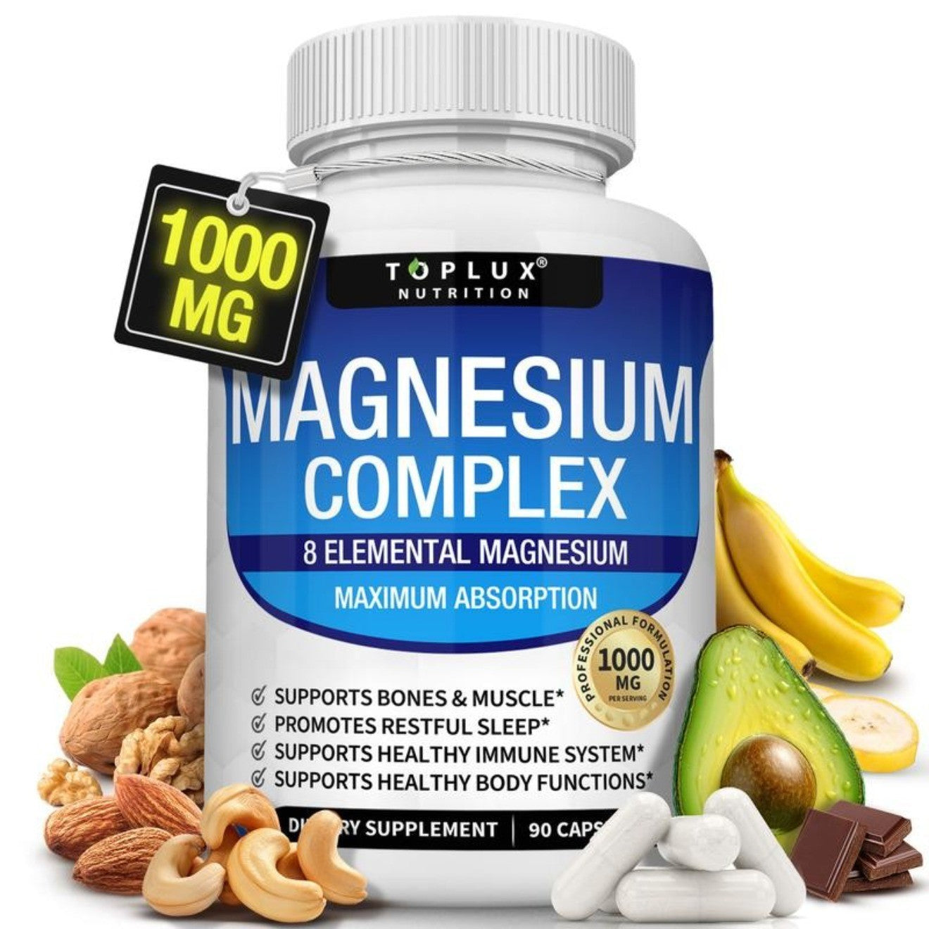 Toplux Magnesium Complex – 1000mg, 8 Powerful Forms for Recovery & Daily Wellness            ⭐️⭐️⭐️⭐️⭐️ 4.8 • 2,031 reviews