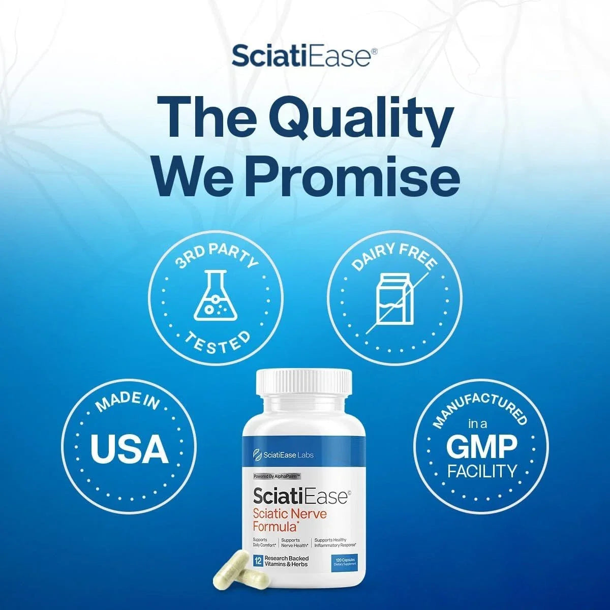 SciatiEase Labs Sciati Ease Sciatic Nerve Formula 120 Capsules